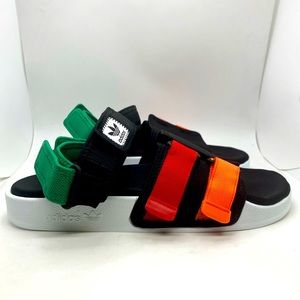 Adidas Originals Adilette Sandal 4.0 GZ8827 Black/Multi Sz 10